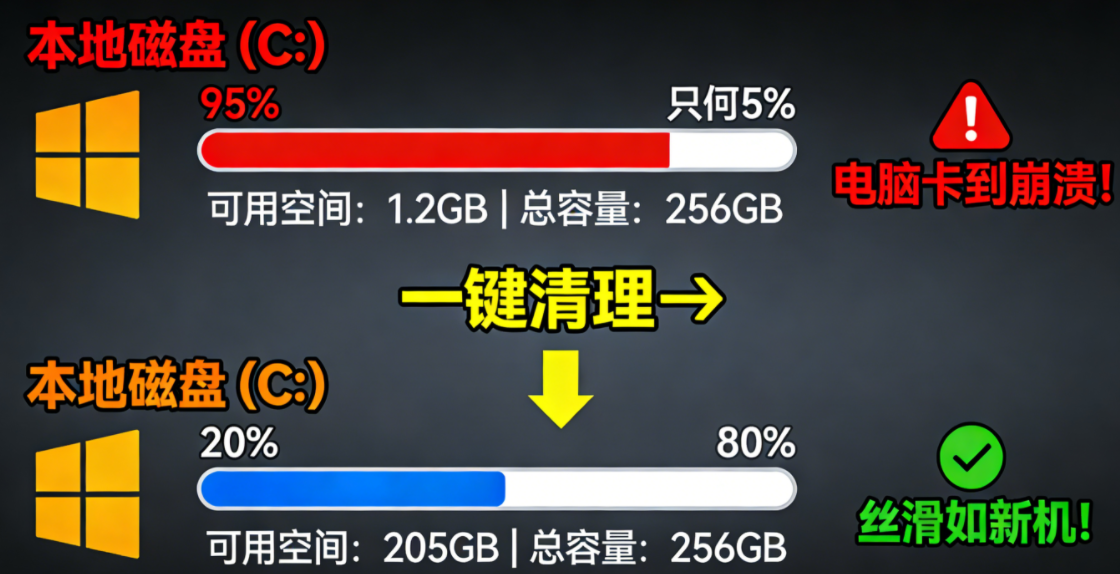 C盘爆满-卡顿（硬核清理来了）-一元树资源网